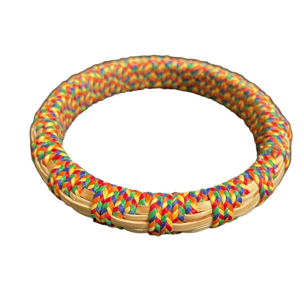 BAMBOO-Lightweight NATURAL WOOD-Bangle Bracelet-festive-colorful-handmade NWOT